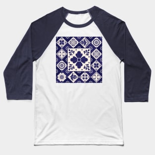 Mexican Talavera Tiles Pattern Baseball T-Shirt